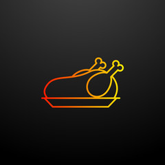 Poster - baked turkey nolan icon. Elements of autumn set. Simple icon for websites, web design, mobile app, info graphics