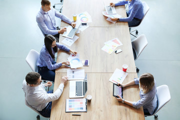 Wall Mural - Colleagues during business meeting in office