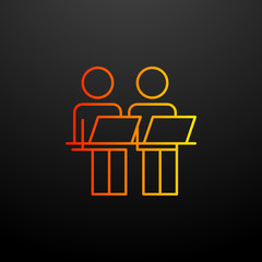 Poster - staff at the desk nolan icon. Elements of business organisation set. Simple icon for websites, web design, mobile app, info graphics