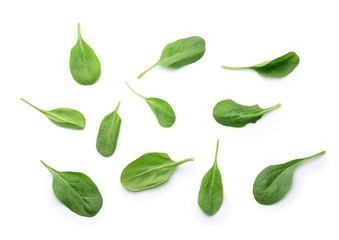 Fresh spinach on white background