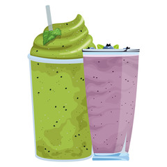 Canvas Print - fruit tropical smoothie drink cartoon