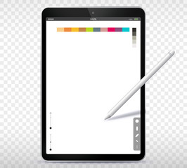 Poster - Drawing with Tablet PC and Pen Vector Illustration