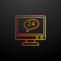 Aufkleber - 24 hours nolan icon. Elements of global logistics set. Simple icon for websites, web design, mobile app, info graphics