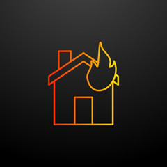 Aufkleber - burning house nolan icon. Elements of insurance set. Simple icon for websites, web design, mobile app, info graphics