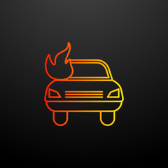 Poster - car fire nolan icon. Elements of insurance set. Simple icon for websites, web design, mobile app, info graphics