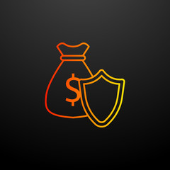 Poster - protection of savings nolan icon. Elements of insurance set. Simple icon for websites, web design, mobile app, info graphics