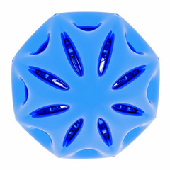 Poster - 3d rendering of blue glossy object, isolated