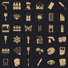 Poster - Art high school icons set. Simple set of 36 art high school vector icons for web for any design