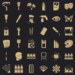 Poster - Art college icons set. Simple set of 36 art college vector icons for web for any design