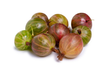 Canvas Print - Gooseberry berry fruit on white background isolation