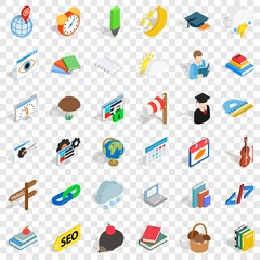 Poster - Nmber icons set. Isometric style of 36 number vector icons for web for any design