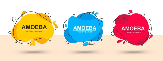 Poster - Modern set of abstract banners. Vector bright template banners. Template ready for use in web or print design.