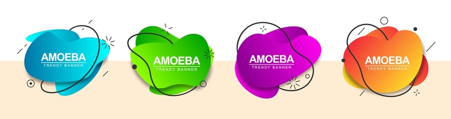 Poster - Bright banner templates. Vector banners of liquid form.