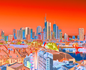 Poster - Frankfurt am Main in color in the morning