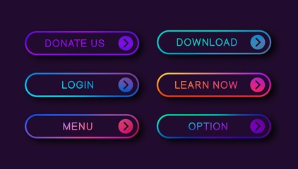 Poster - Bright abstract buttons for web design. Trendy web buttons. Vector element for web site.