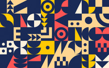 Geometric Retro Pattern With 30s Styled Shapes