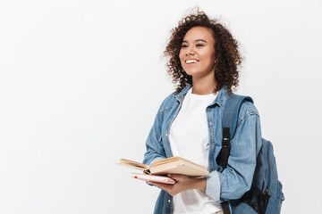 Portrait of a pretty cheerful casual african girl