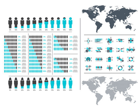 People percentage, Infographic design elements 
