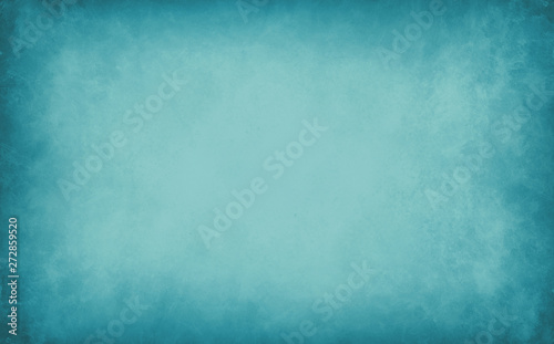 Blue background with soft marbled texture grunge on borders, old vintage dist...
