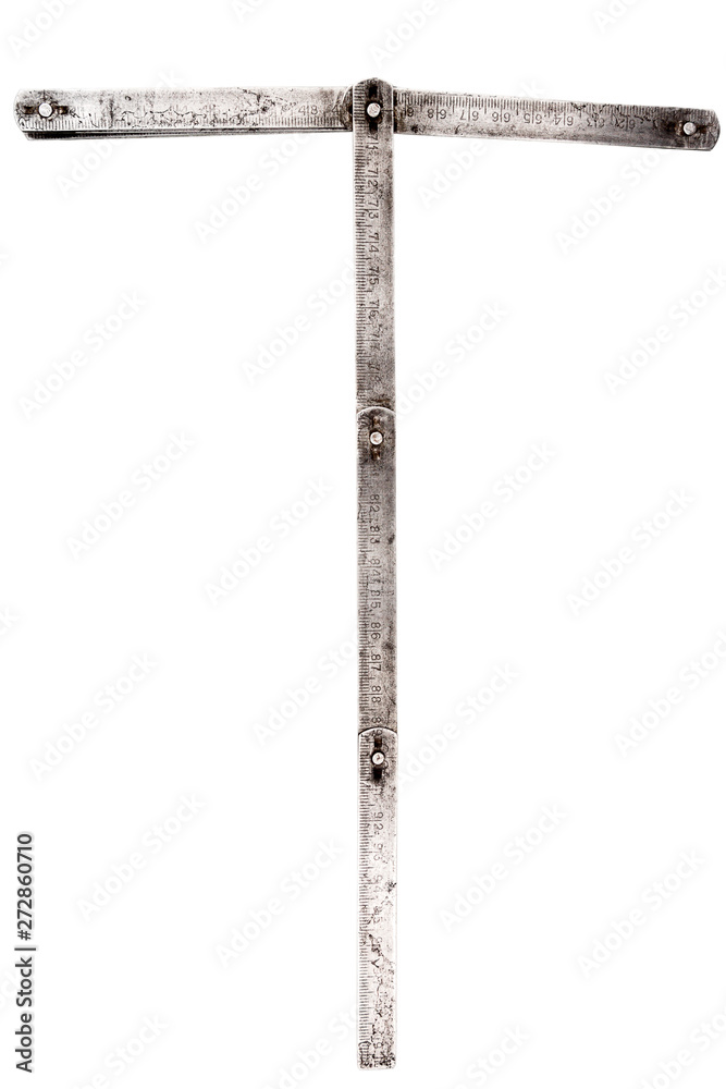 Meter Ruler T Old iron meter ruler letter T Stock Photo | Adobe Stock