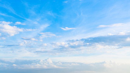 Wall Mural - panoramic view of blue sky with clouds in summer
