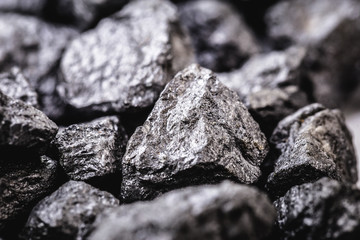 Poster - several bare silver nuggets, texture of silvery stones.