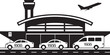 Taxi service to and from airport - vector illustration