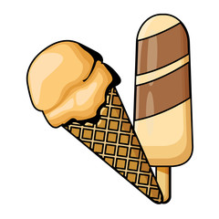 Sticker - ice cream cone and ice lolly