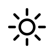 Screen Brightness Sun Icon Flat Vector Illustration Design