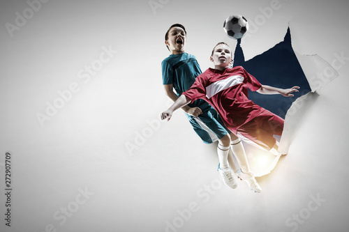 Little soccer champions. Mixed media