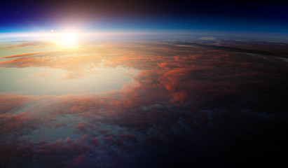 Wall Mural - deep space beauty. planet orbit.
