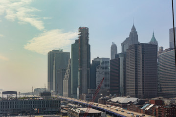 Fototapete - Aerial view of Manhattan skyscrapers, New York city, sunny spring day