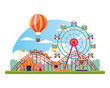 © Jemastock - Circus fair festival scenery cartoon