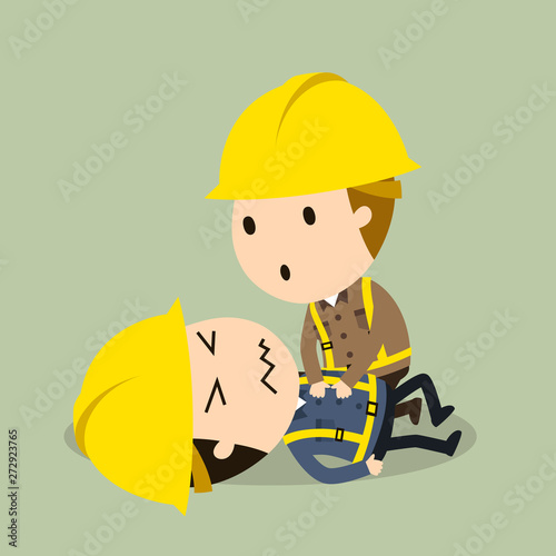 Have An Emergency Vector Illustration Safety And Accident Industrial Safety Cartoon Buy This Stock Vector And Explore Similar Vectors At Adobe Stock Adobe Stock