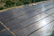 Aerial photos of solar cells There is a station in the picture.