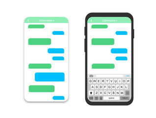 Aufkleber - Mobile phone with message. Empty messaging bubbles. Interface chat.