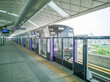Bangkok, Thailand - 26 october 2018: MRT purple line  between Tao-Poon to Khlong-Bang-Phai.Metropolitan Rapid Transit (MRT) purple line, Train park at platform waiting for the passenger.