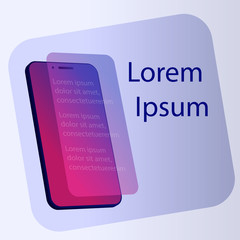 Poster - Realistic smartphone with text on the screen