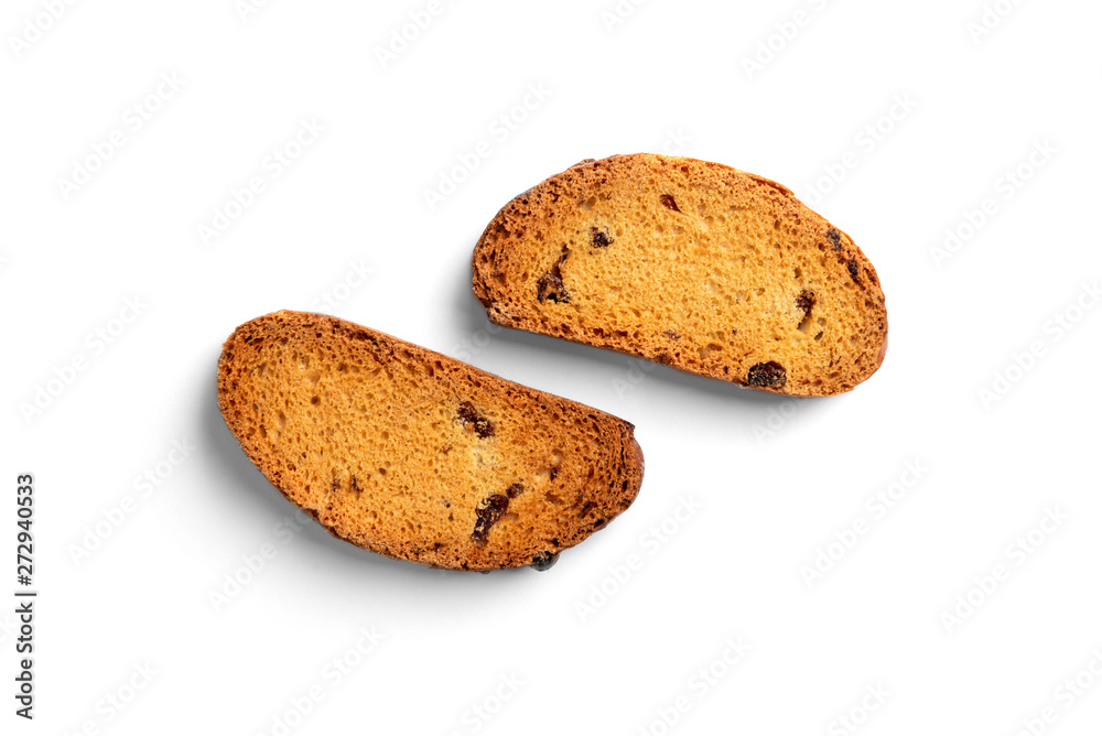 Chilli Rusk Crispy rusk isolated on white background. Stock Photo | Adobe Stock