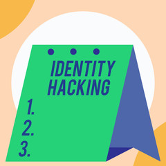 Aufkleber - handwriting text identity hacking. conceptual photo criminal that steal your demonstratingal informa
