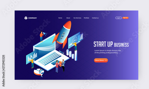 Creative Banner Or Flyer Design With Illustration Business People