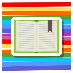 Canvas Print - Book simple icon on a colored background