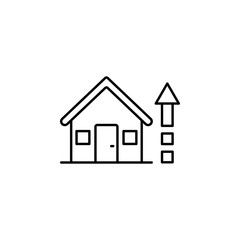 Poster - house, transfer icon. Simple thin line, outline vector of Real Estate icons for UI and UX, website or mobile application