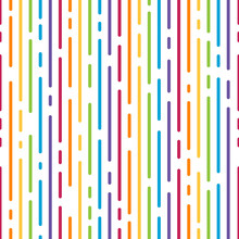 Abstract Colorful Rainbow Dash Line Vertical Stripes Pattern Samless Background Vector Design