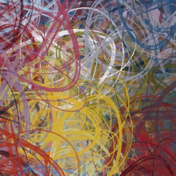 Colorful texture with various shapes and lines.