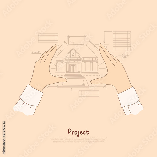 Creator Arms Metaphor Architect Envisioning Future House