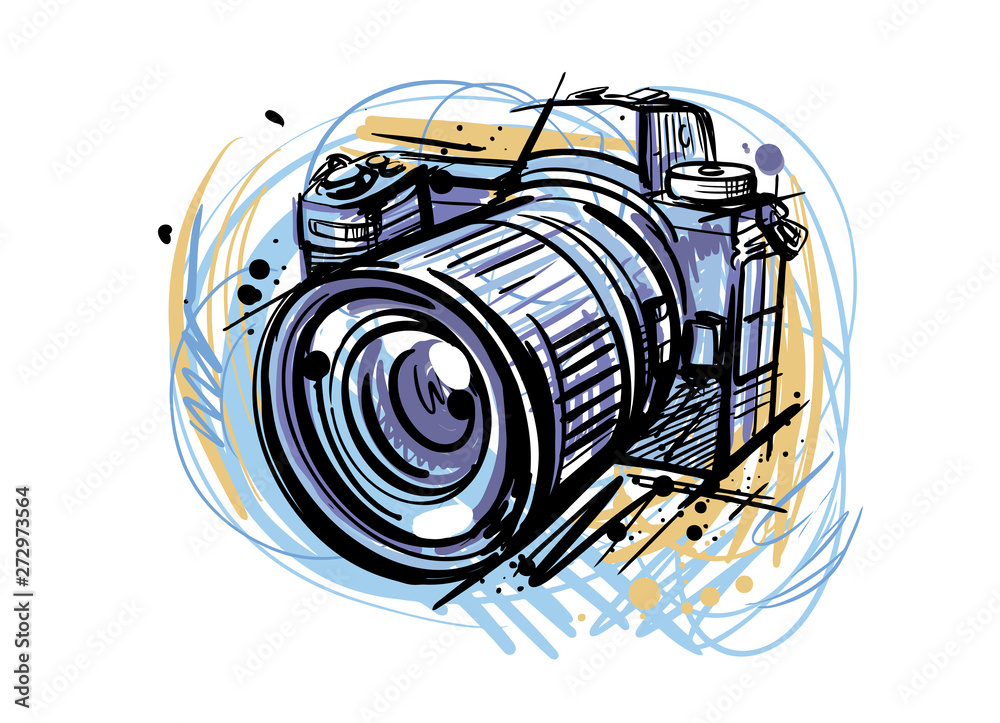 abstract color camera on white background Stock Vector | Adobe Stock