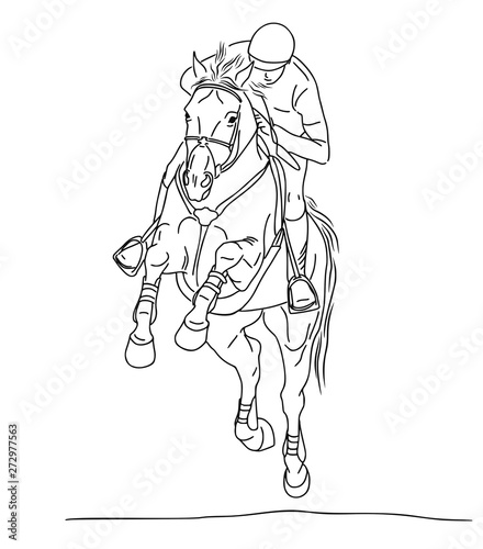 horse and rider galloping forward front view buy this stock vector and explore similar vectors at adobe stock adobe stock horse and rider galloping forward