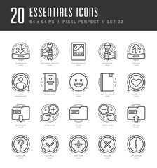 Poster - Line icons set trendy modern flat thin linear stroke vector essentials objects concept.