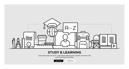 Wall Mural - STUDY & LEARNING BANNER CONCEPT